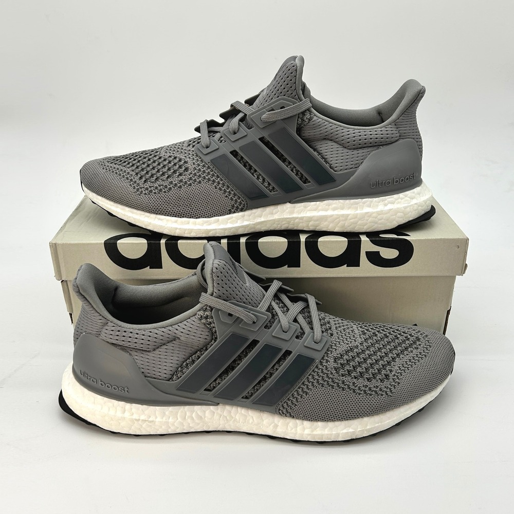 adidas Ultraboost 1.0 Mens Size 12 Running Shoes Grey Breathable Knit NEW HQ4200